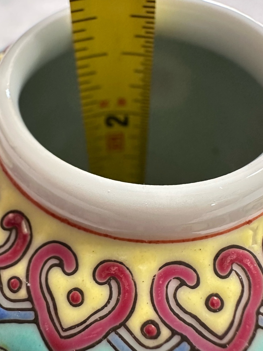 Turquoise Floral Porcelain Ginger Jar with Lid - Picture 6 of 10